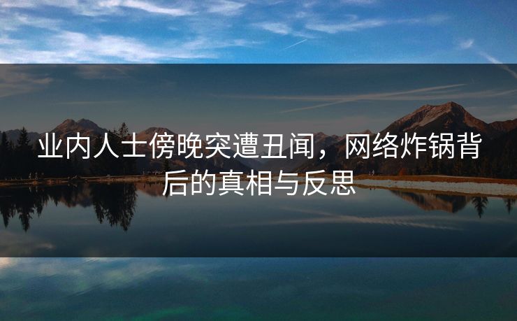 业内人士傍晚突遭丑闻，网络炸锅背后的真相与反思