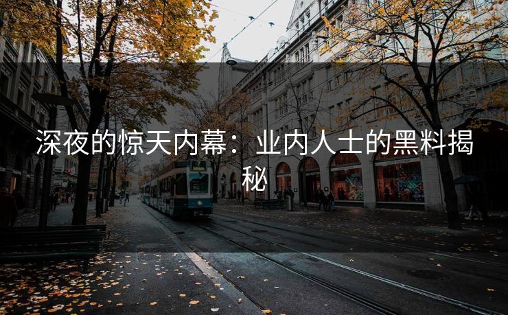 深夜的惊天内幕：业内人士的黑料揭秘