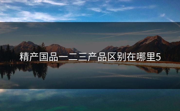 精产国品一二三产品区别在哪里5